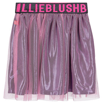 Girls Pink Logo Mesh Skirt