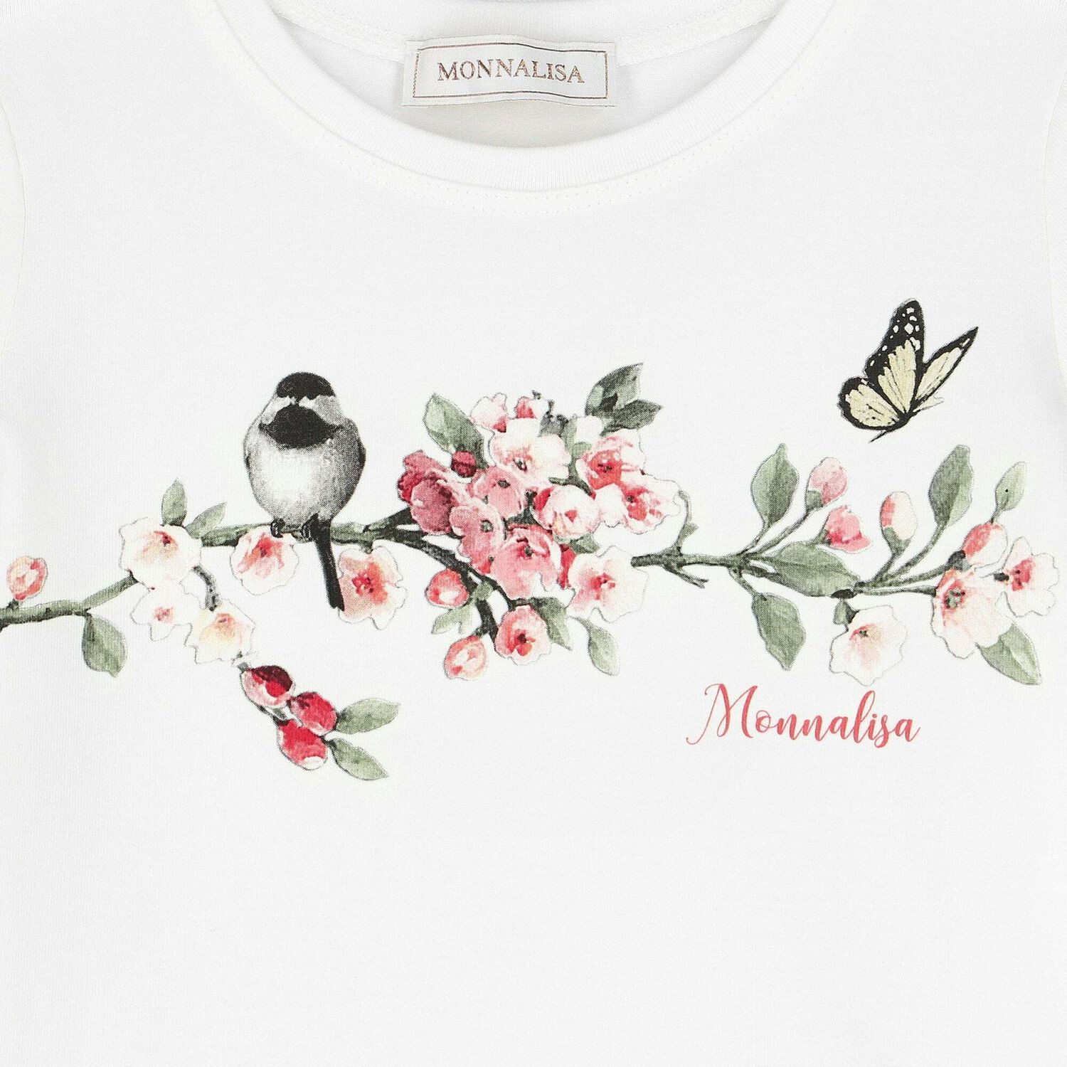 Girls White Floral T-Shirt, 1, hi-res image number null