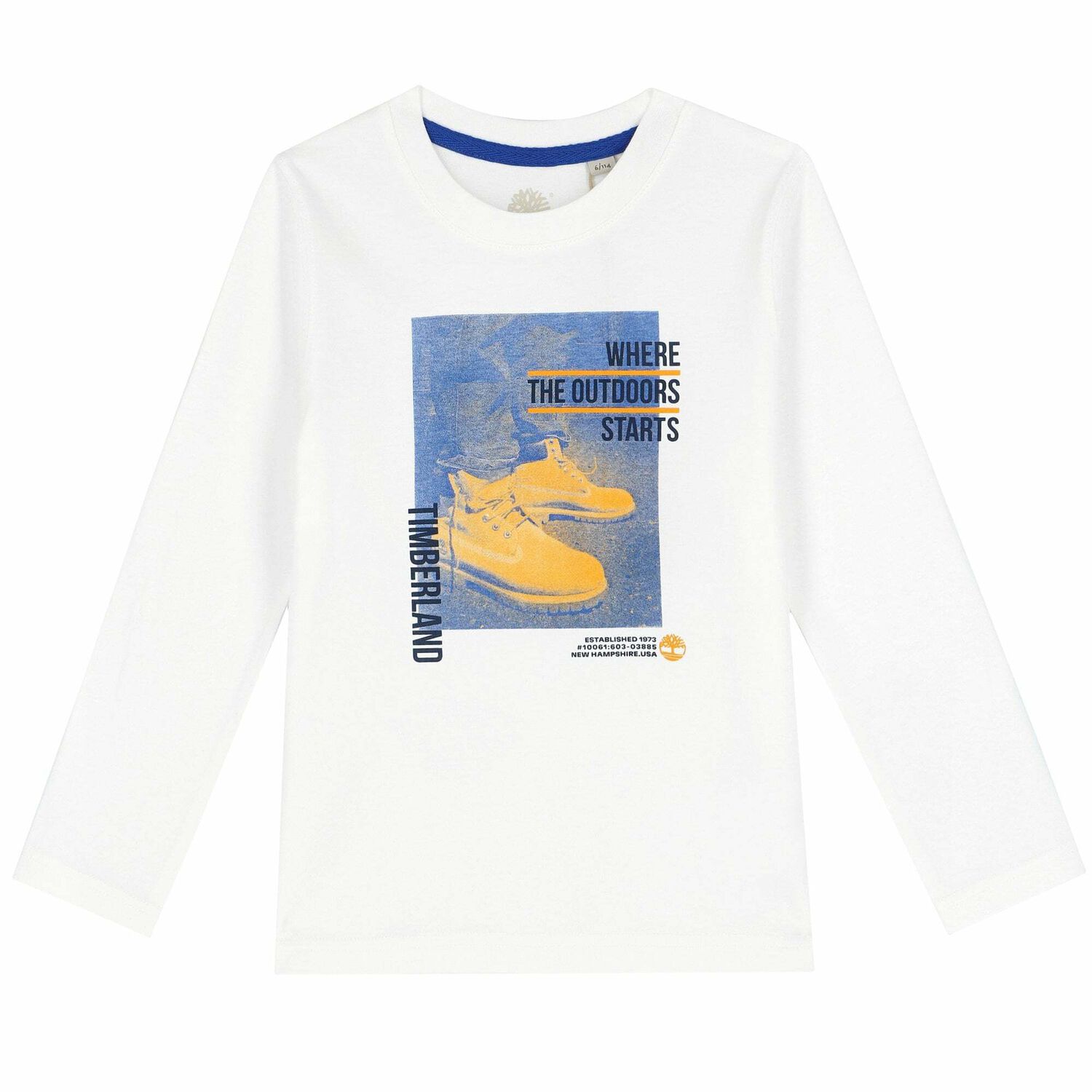 Boys White Long Sleeve Top , 1, hi-res