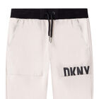 Boys Beige Logo Joggers, 1, hi-res