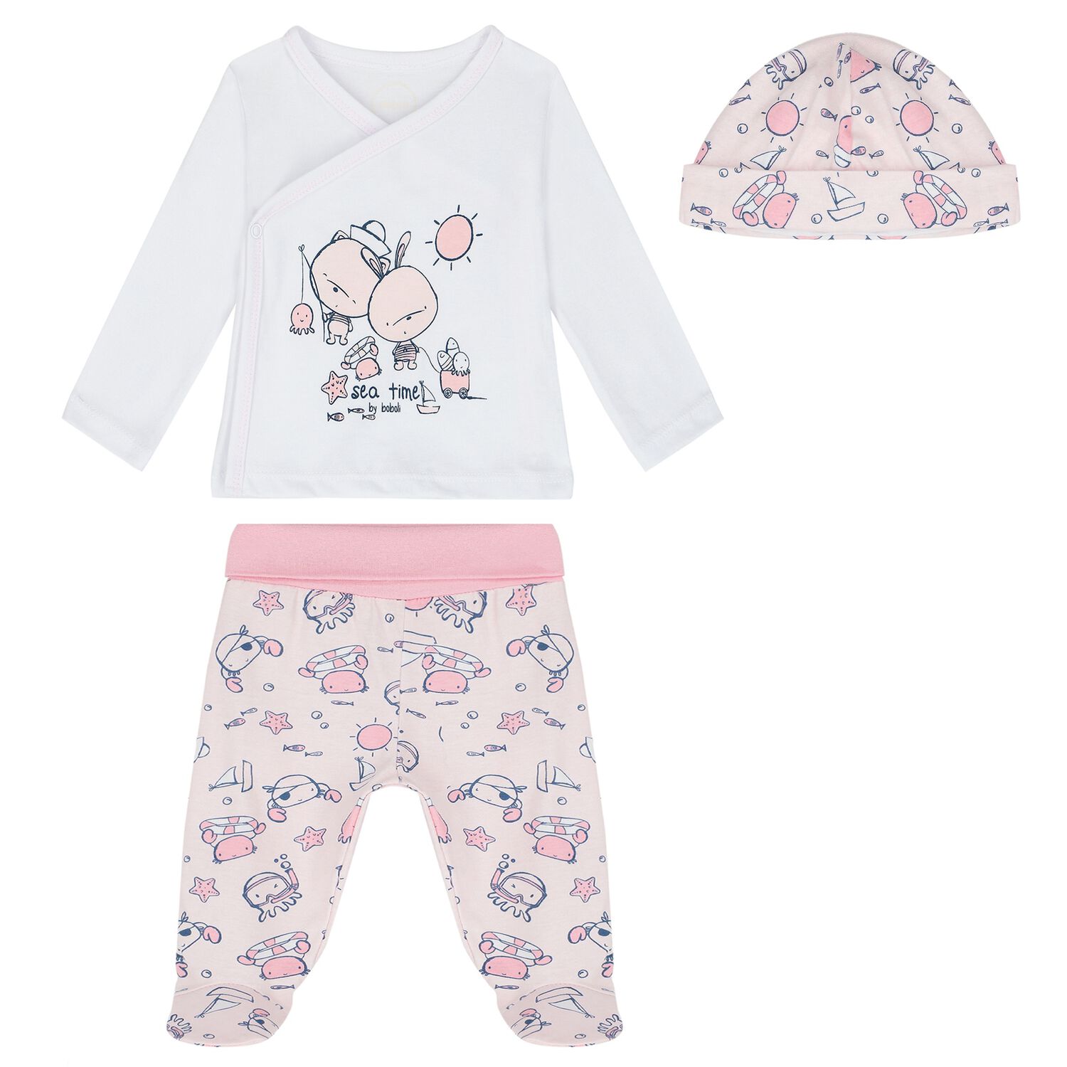 Baby Girls White & Pink Babygrow Gift Set, 1, hi-res
