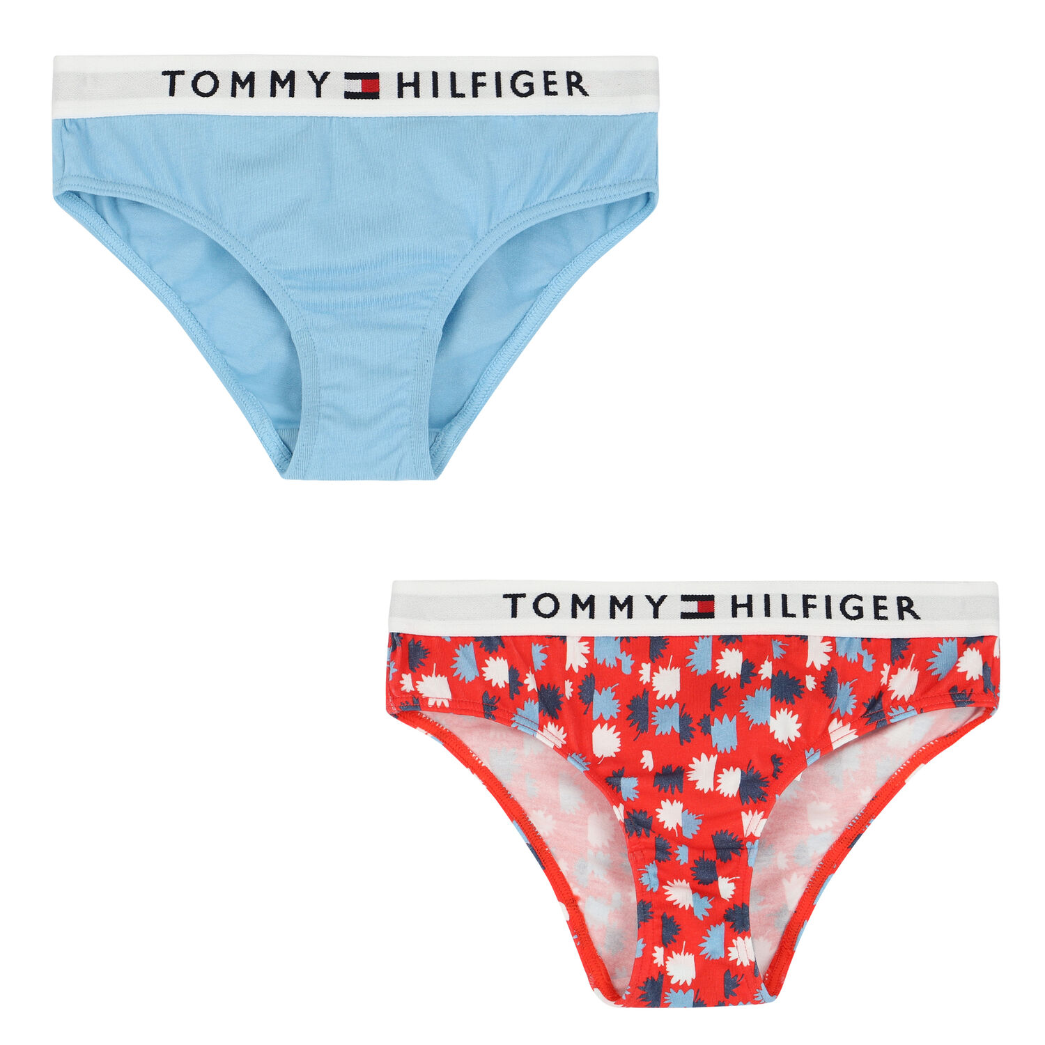 Girls Blue & Red Logo Knickers (2-Pack), 1, hi-res