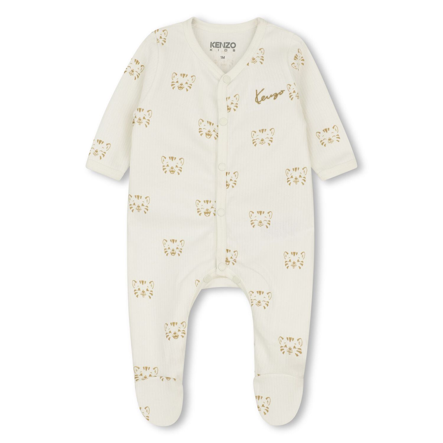 Ivory & Beige Tiger Logo Babygrow Gift Set, 1, hi-res