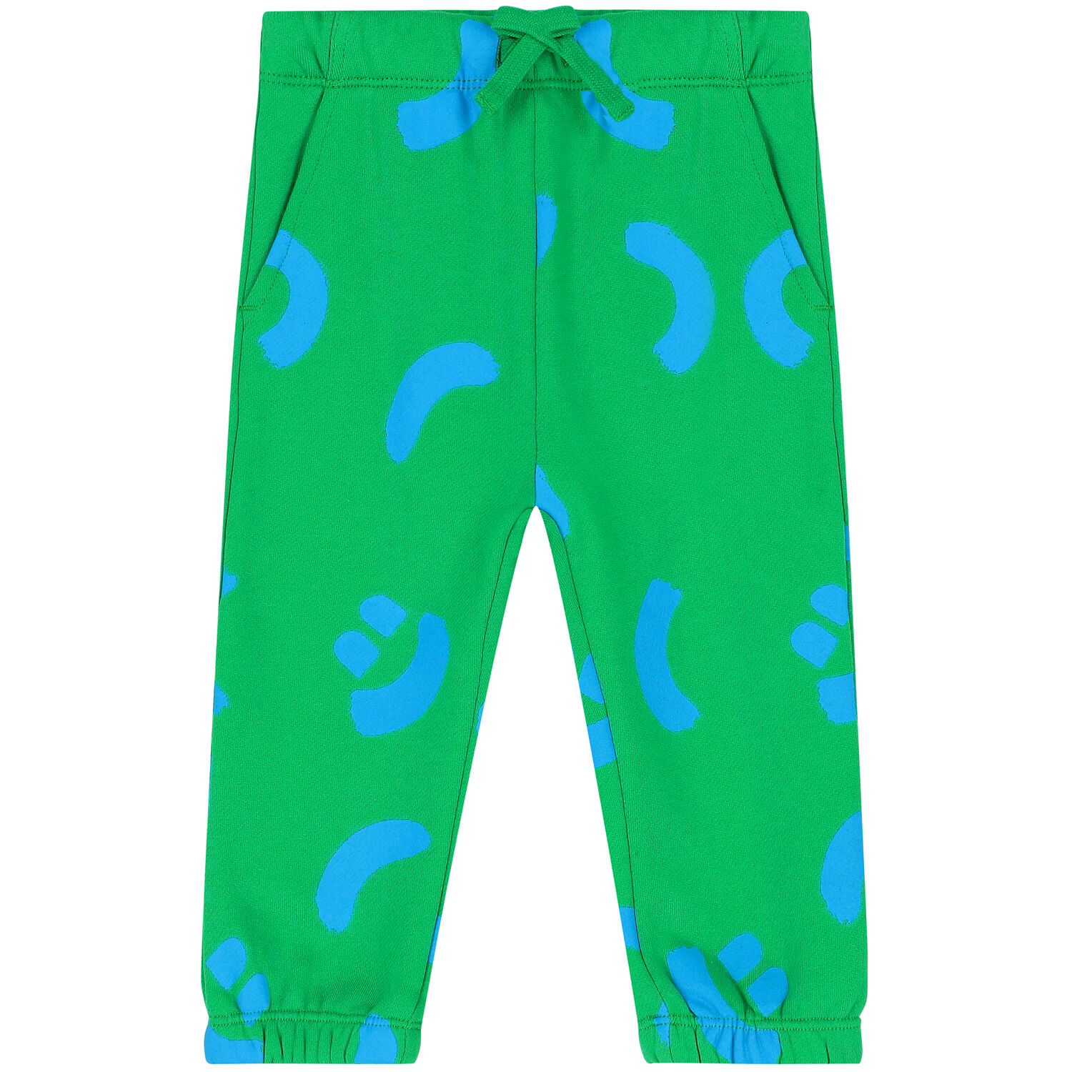 Younger Boys Green Smiley Joggers, 1, hi-res