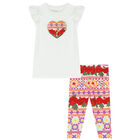 Girls White, Pink & Red Logo Leggings Set, 1, hi-res