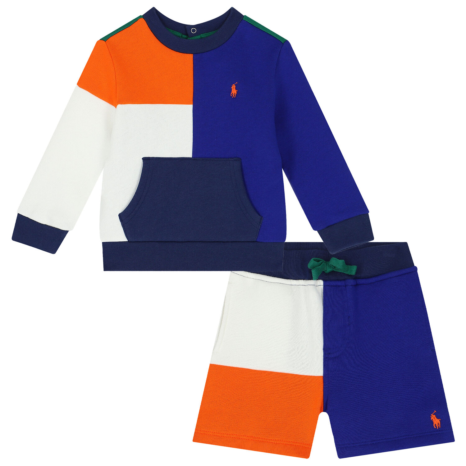 Baby Boys Multi-Coloured Logo Shorts Set, 1, hi-res