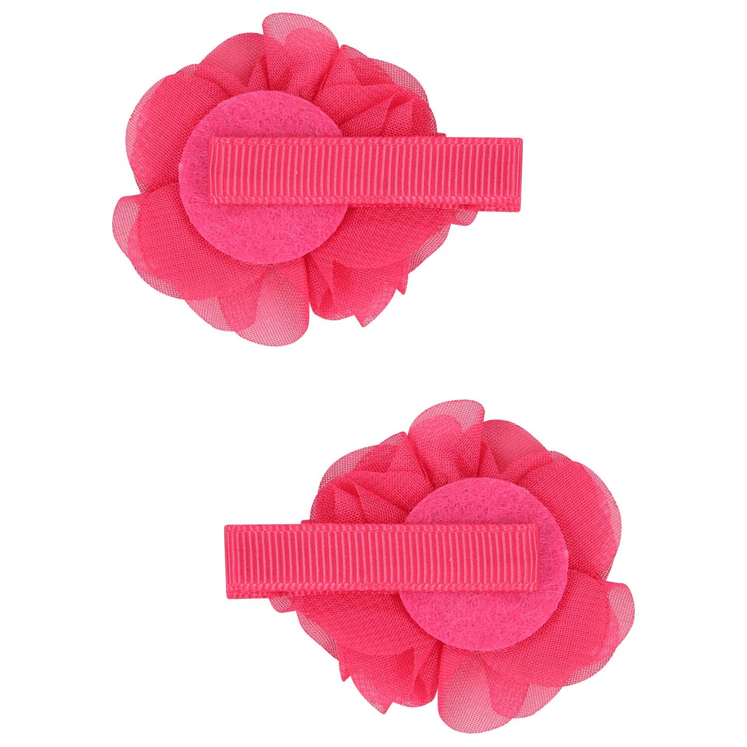 Girls Pink Flower Hairclips ( 2 Pack ), 3, hi-res