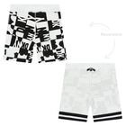 White & Black Logo Reversible Shorts, 1, hi-res