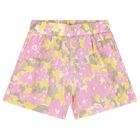Younger Girls White & Pink Logo Shorts Set, 1, hi-res