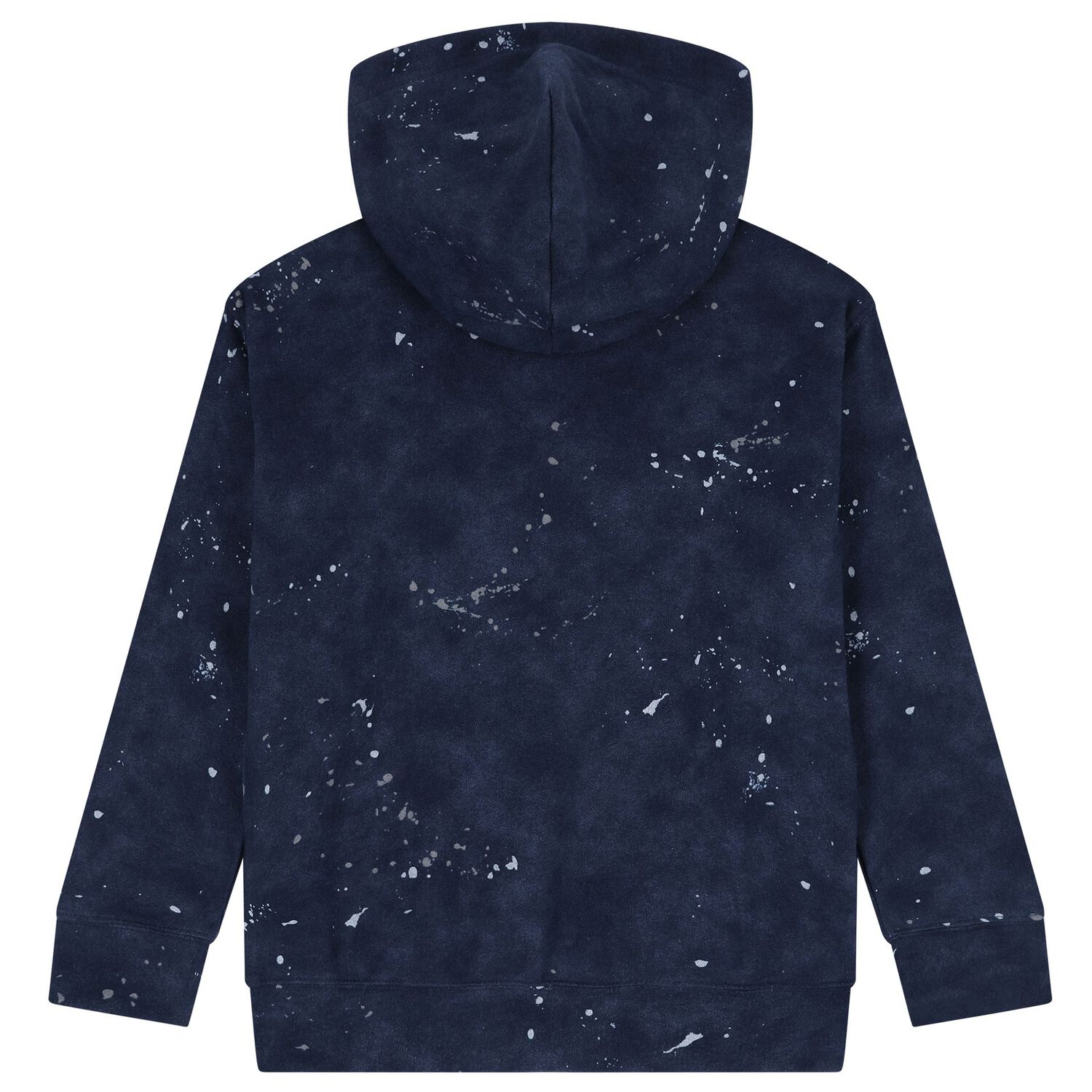 Boys Navy Blue Paint Splatter Hooded Top, 1, hi-res