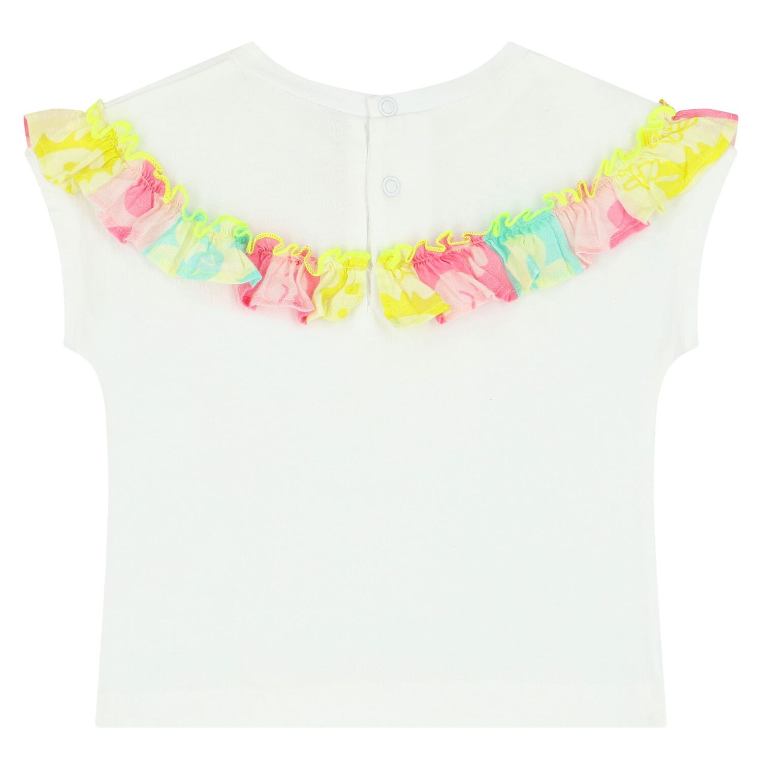 Younger Girls White & Pink Shorts Set, 1, hi-res