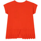 Girls Red Embellished Logo T-Shirt, 2, hi-res