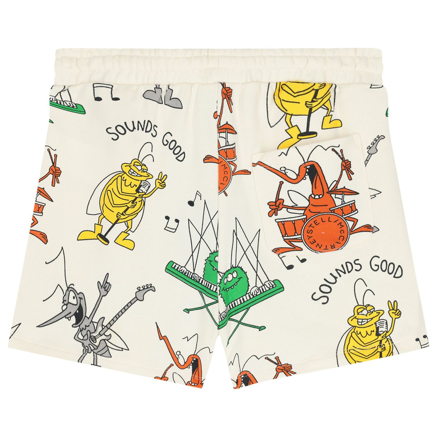 Boys Ivory Musical Bug Shorts, 1, hi-res