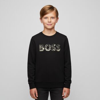 Boys Black Logo Sweatshirt