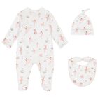 Baby Girls White & Pink Opera Babygrow Set, 1, hi-res
