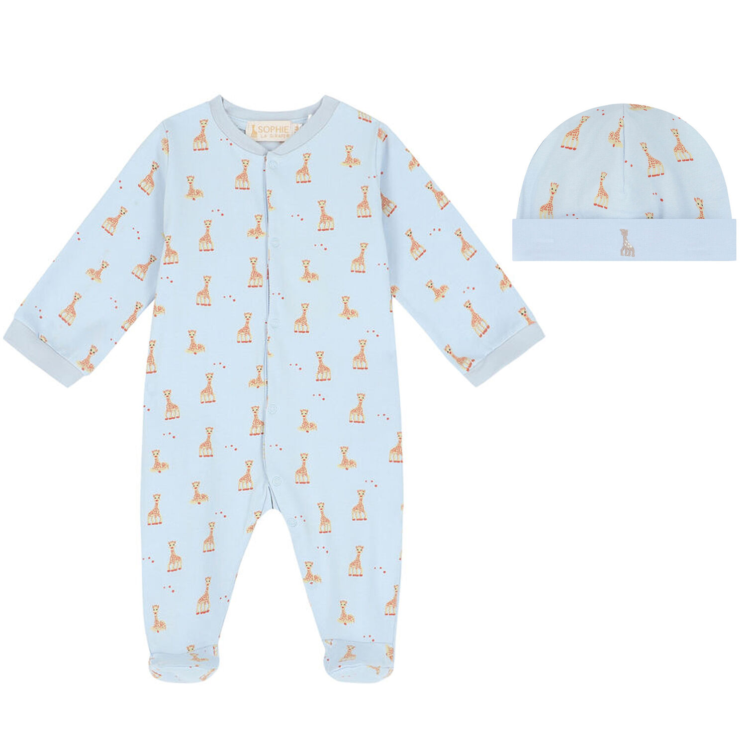 Baby Boys Blue Babygrow & Hat Set, 1, hi-res
