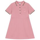 Girls Pink Logo Check Dress, 1, hi-res