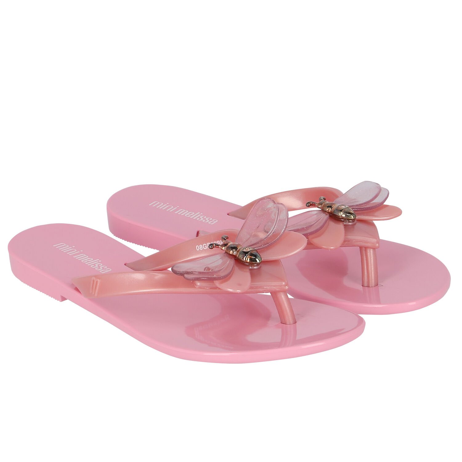 Girls Pink Bugs Flip Flops, 2, hi-res