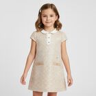 Girls Beige Sequin Dress, 1, hi-res