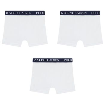 Boys White Logo Boxer Shorts (3-Pack)