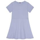 Girls Blue Logo Dress, 2, hi-res