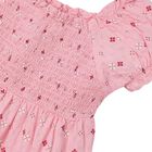Girls Pink Printed Smocked Dress, 1, hi-res