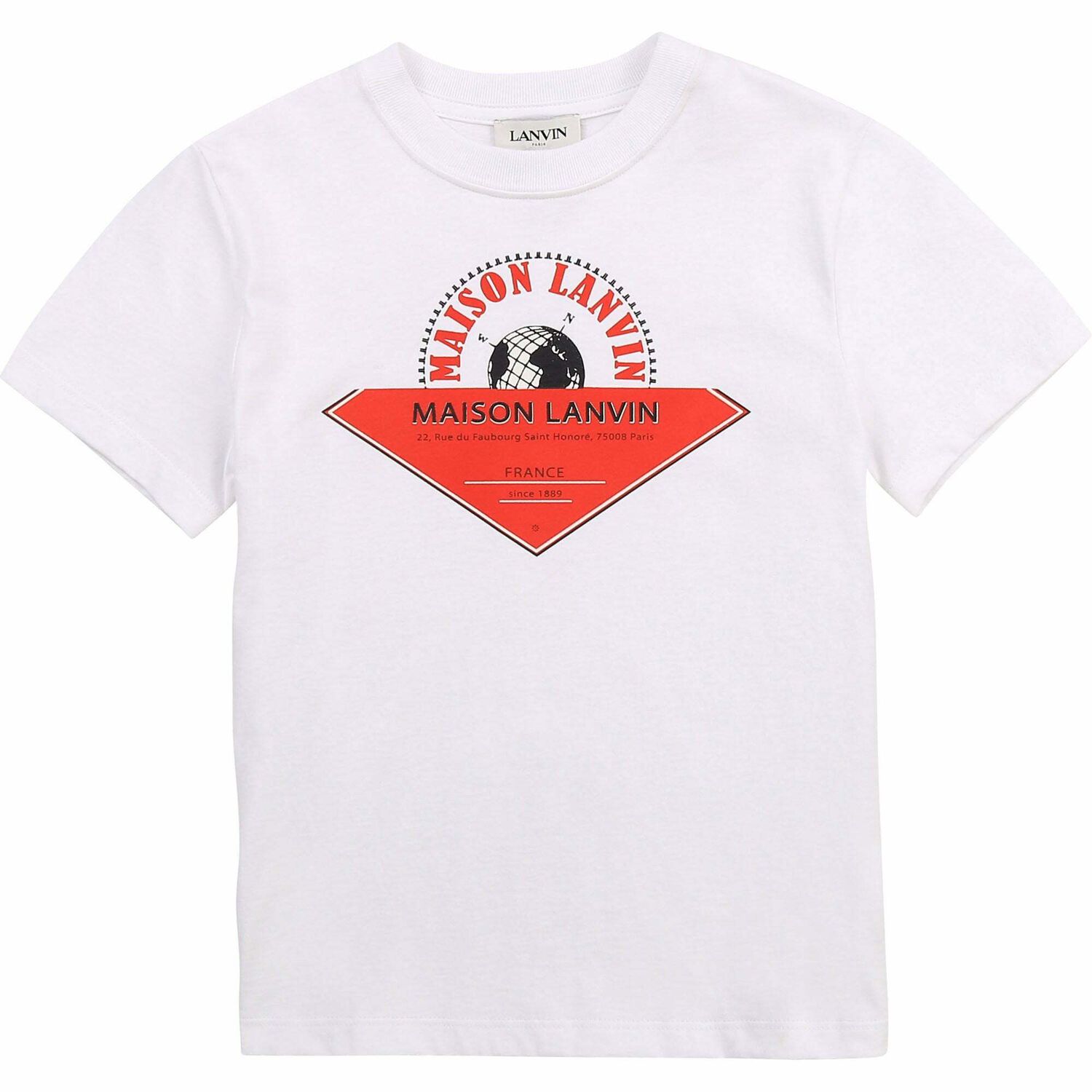 Boys White Logo T-Shirt, 1, hi-res