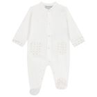 White & Beige Logo Babygrow Set, 1, hi-res