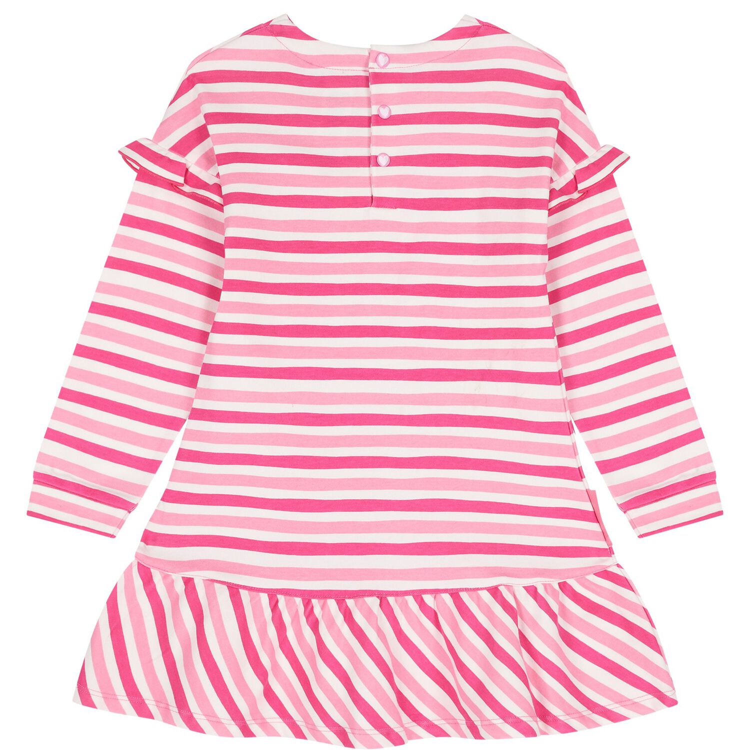 Girls Pink & White Striped Dress Set, 1, hi-res