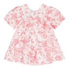 Baby Girls White & Red Floral Dress, 1, hi-res