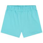 Girls White & Aqua Bird Shorts Set, 2, hi-res