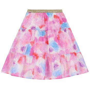 Girls Pink Logo Skirt