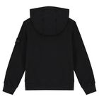 Boys Black Logo Hooded Zip Up Top, 1, hi-res