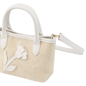 Girls Ivory Flower Handbag (16cm)