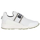 Boys White Logo Trainers, 2, hi-res