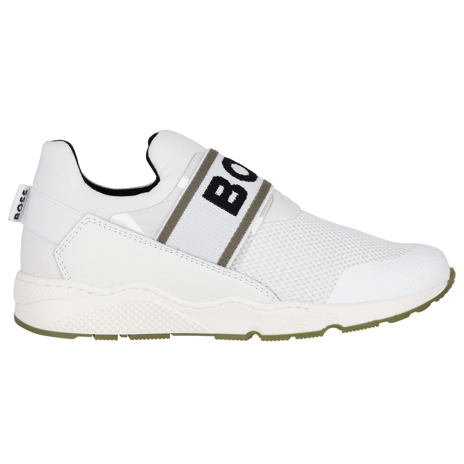 Boys White Logo Trainers, 2, hi-res image number null