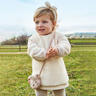 Younger Girls Ivory Sherpa Dress & Bag Set, 1, hi-res