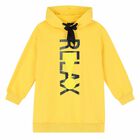 Girls Yellow Sweatshirt Dress, 1, hi-res