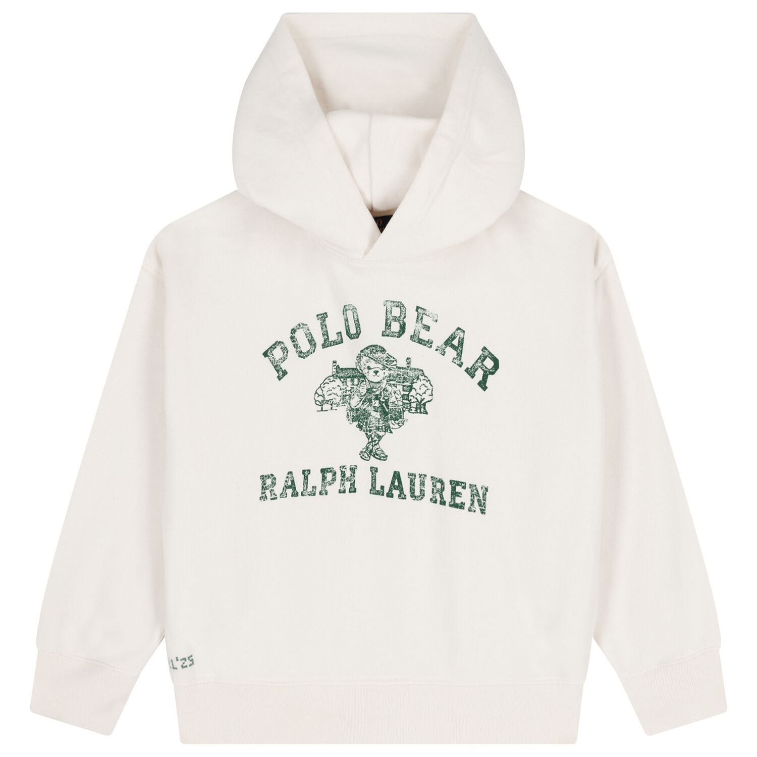 Girls Ivory Logo Polo Bear Hooded Top, 1, hi-res