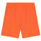 Boys White & Orange Logo Shorts Set, 1, hi-res