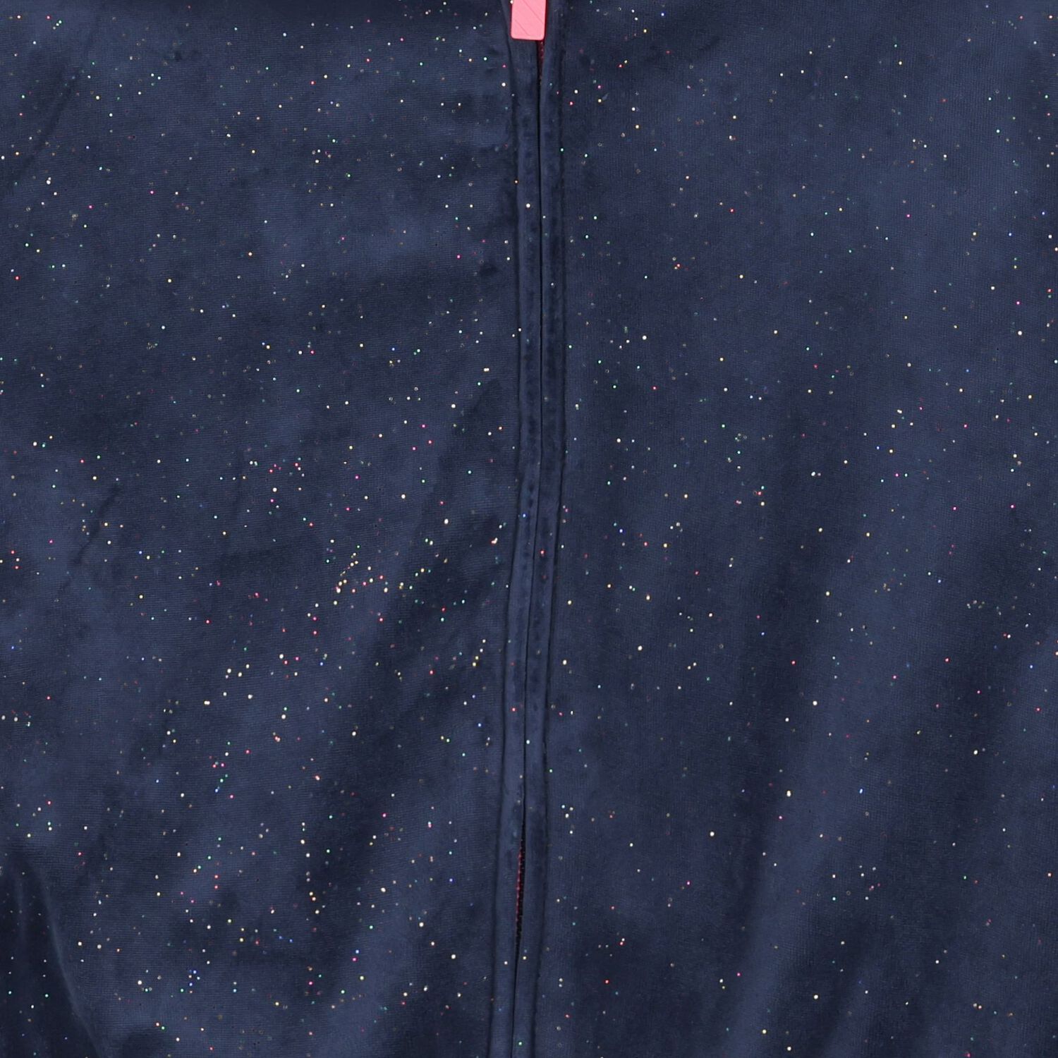 Girls Navy Blue & Pink Hooded Zip Up Top , 1, hi-res