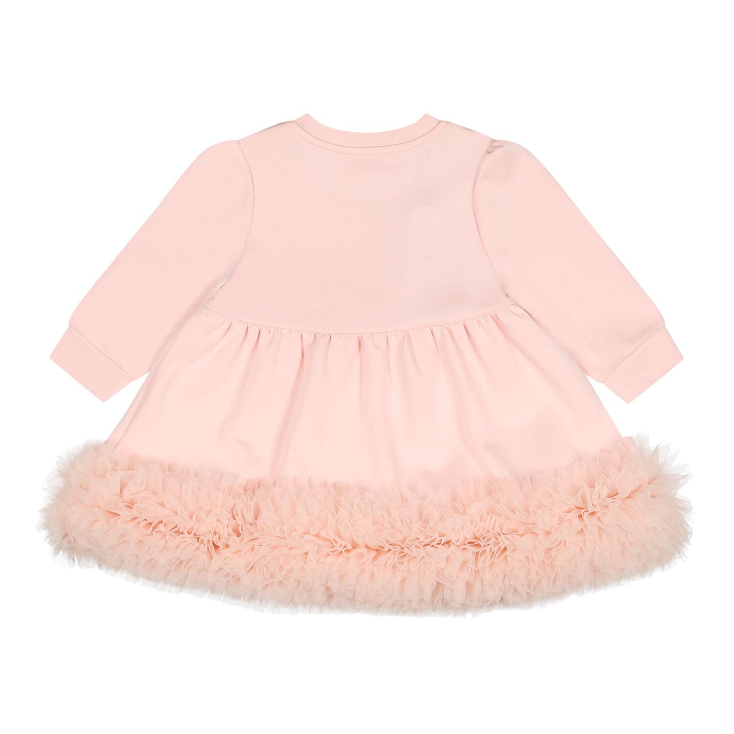 Baby Girls Pink Tulle Ruffle Hem Dawn Dress, 1, hi-res