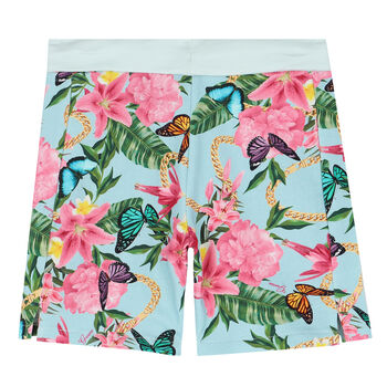 Girls Blue Floral Shorts