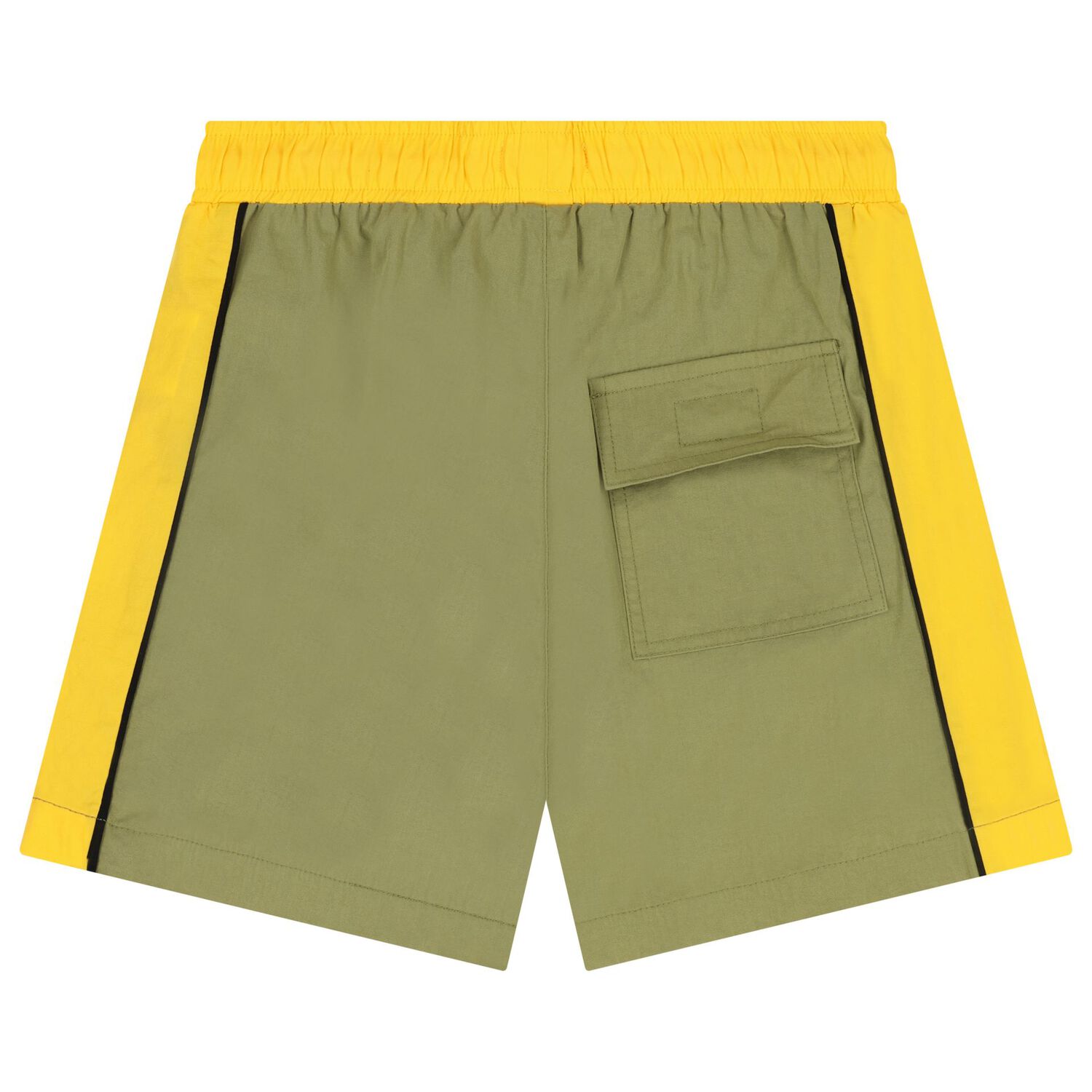 Boys Green & Yellow Logo Shorts, 1, hi-res