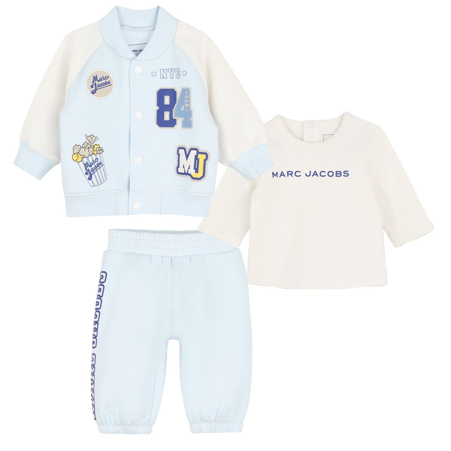 Younger Blue & Ivory Logo Tracksuit Set, 1, hi-res