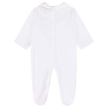 Baby Boys White & Blue Babygrow