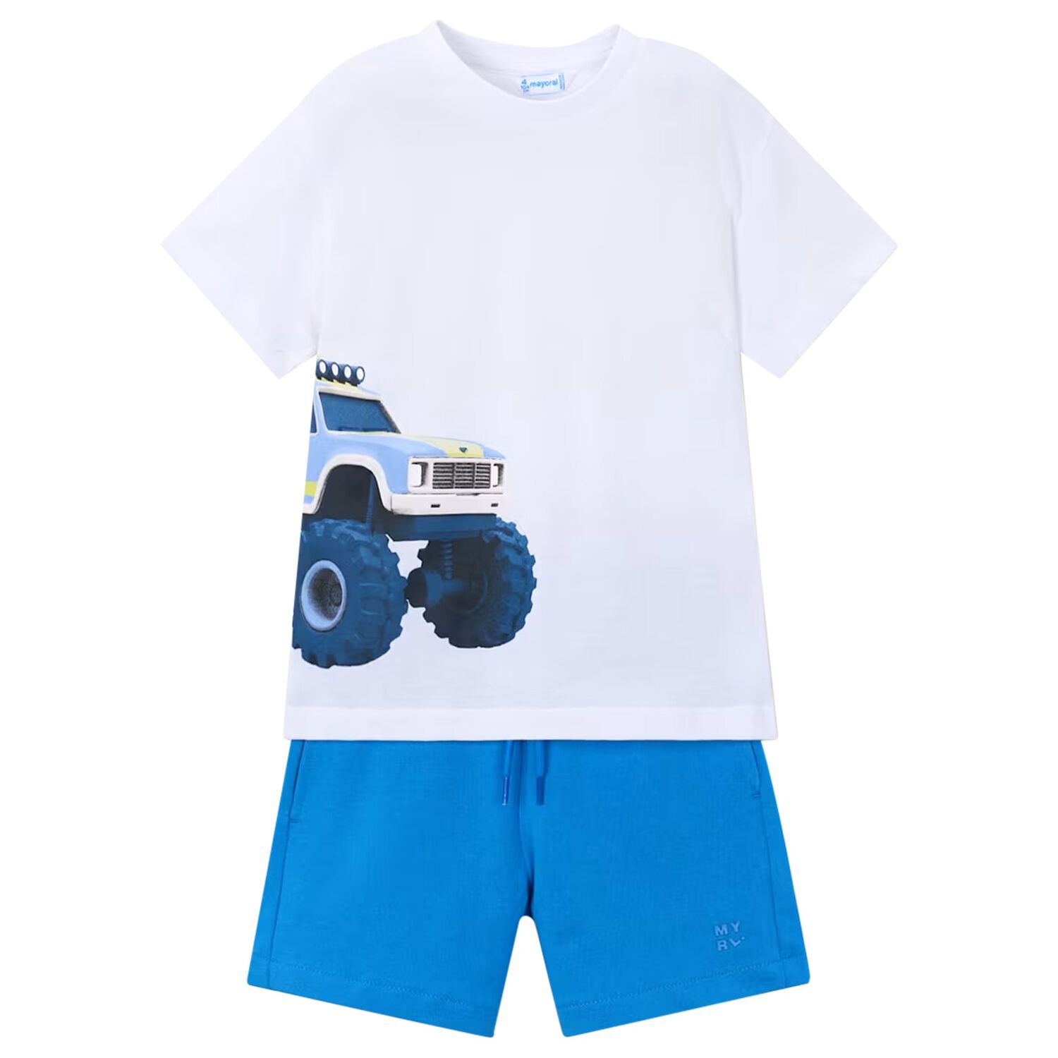 Boys White & Blue Shorts Set, 2, hi-res
