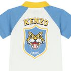 Younger Boys Ivory Tiger Logo Polo Shirt, 1, hi-res