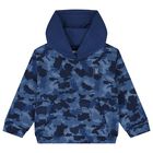 Boys Blue Camouflage Hooded Top, 1, hi-res