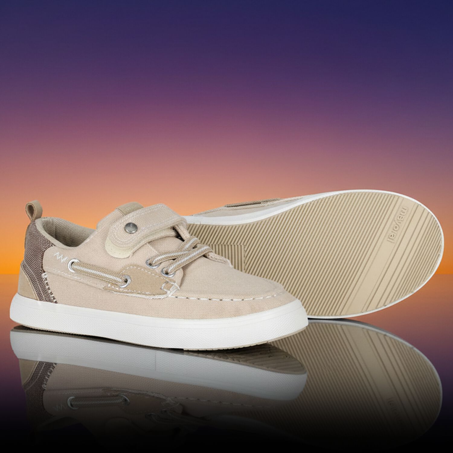 Boys Beige Boat Shoes, 1, hi-res